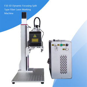 Draagbare gesplitste stijl 3D dynamische focus 50w fiberlasermarkeermachine voor gebogen oppervlak, reliëfmarkering en 3D-markering